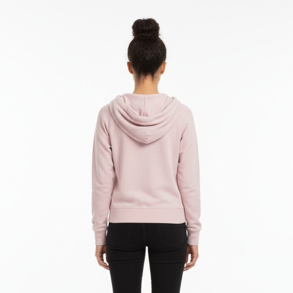 Calvin Klein Performance Dusty Rose Pink Cropped Logo Hoodie - Picture 2 of 6